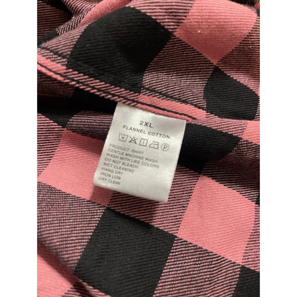 Women’s Flannel Shirt Size 2XL Blush Black Grey New Without Tags - Picture 8 of 9